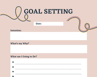 ADHD Goal Setting Worksheet, Executive Function Therapy Printable for Teens, School Counselor Resource, Motivation and Focus Sheet PDF