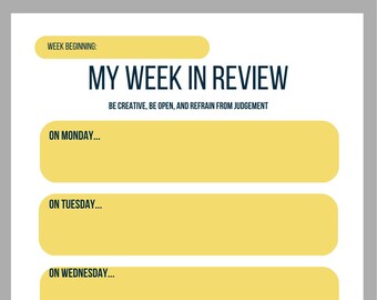 Weekly Goals Planner Printable, Therapy Homework Sheet for Clients, Counselor Progress Tracker, Habit and Goal Review Worksheet PDF