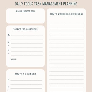 Daily Tasks - Task Management Daily Planner Printable