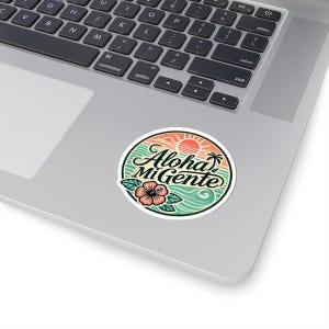 Aloha Mi Gente Stickers, Hawaiian Vibes Decals, Tropical Aloha Kiss-Cut Stickers, Fun Summer Decor, Beach Lover Gift, Laptop Stickers Pack