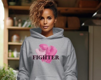 FIGHTER Breast Cancer Awareness Hooded Sweatshirt