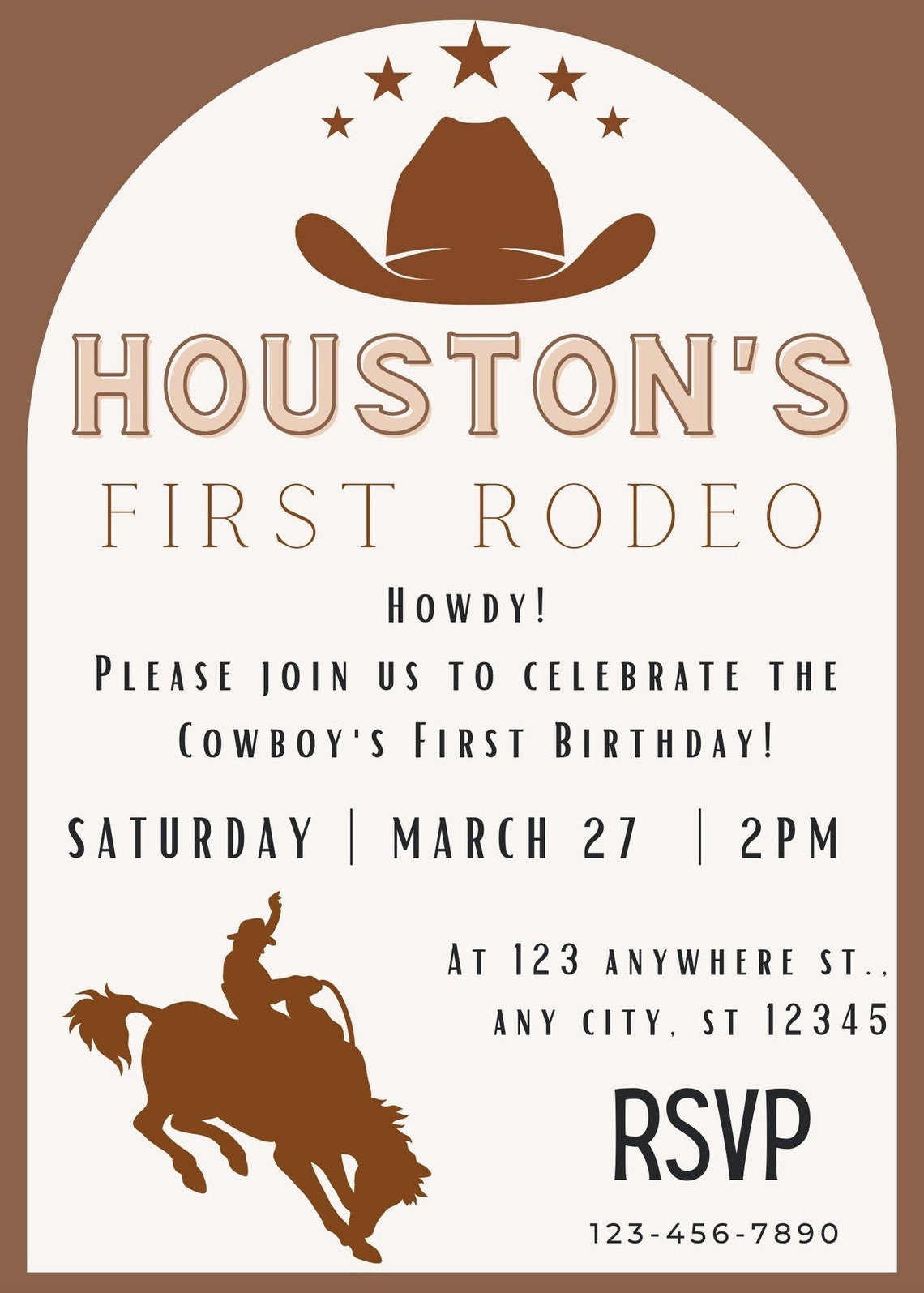 First Rodeo Birthday Invitation First Birthday Invitation Etsy