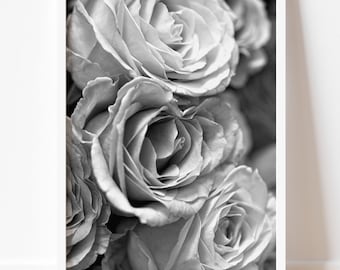 Rose Print Printable Digital Download Black And White Rose Flower Photography Bedroom Wall Art Modern Decor Floral Print Flowers Print Art
