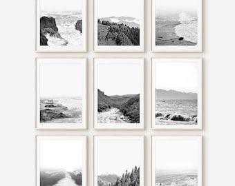 Wall Art, Set of 9 Prints, Nature Wall Art, Nature Prints, Black and White Prints, Minimalist Wall Art, Digital Prints, Wall Decor, Poster