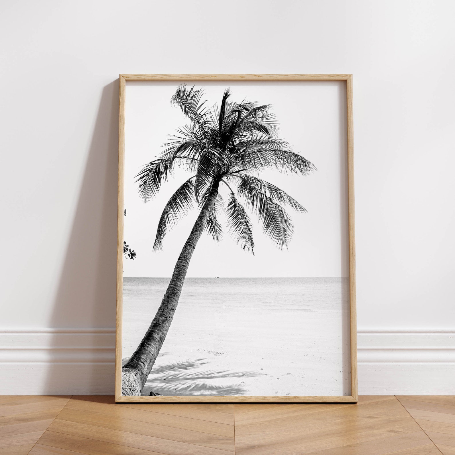 Set of 6 Beach Prints Black and White Beach Wall Art Prints Palm Prints ...