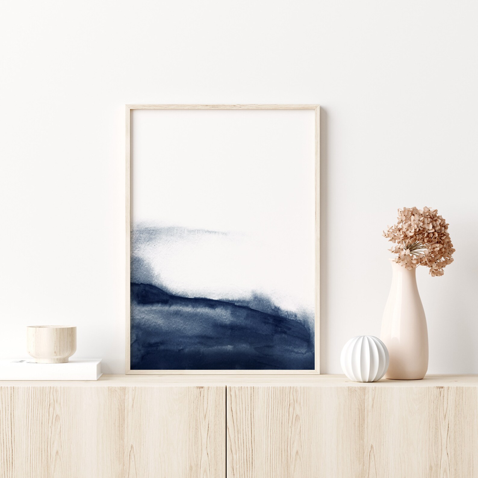 Navy Blue Wall Art Set of 3 Prints Abstract Wall Art Prints Navy Blue ...