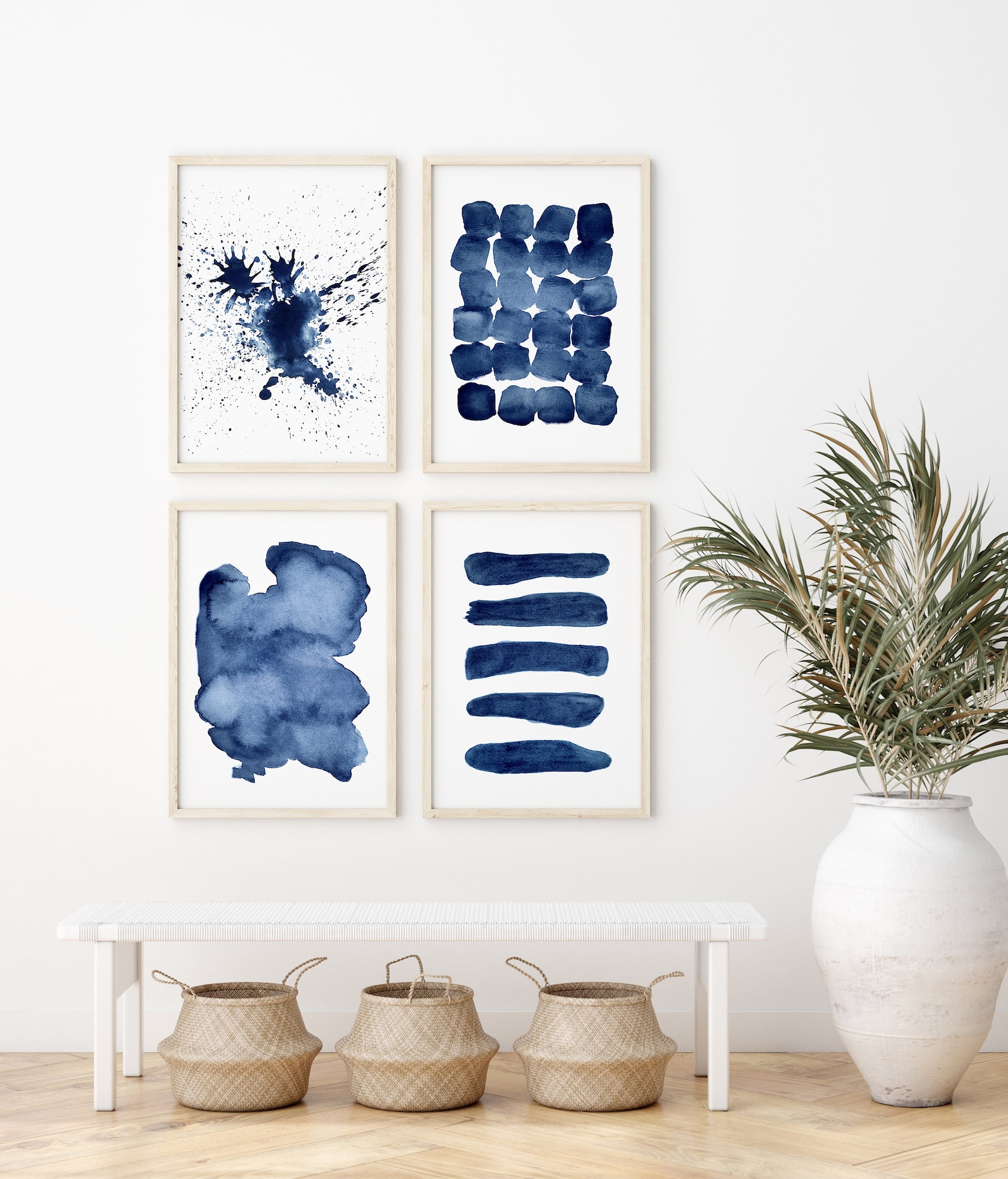 navy-blue-wall-art-abstract-watercolor-print-set-of-4-prints-etsy