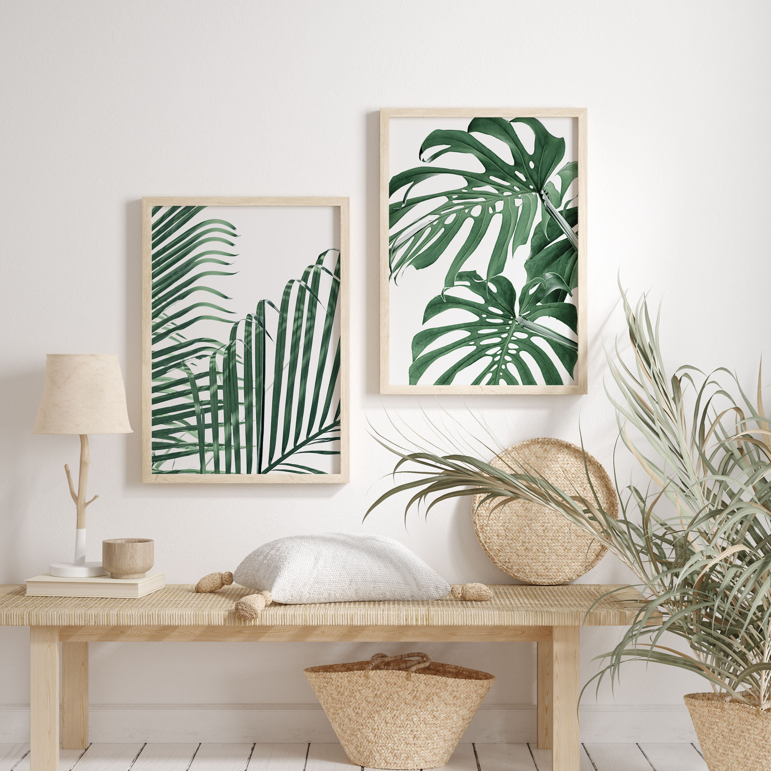 Tropical Wall Art Set of 2 Tropical Prints Monstera Leaf Print Palm — free download