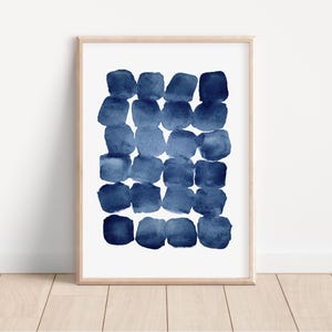Abstrakte druckbare Kunst Aquarell druckbare Wandkunst Abstrakte marineblaue dunkelblaue Wandkunst Abstraktes Wand-Dekor Indigo Aquarell Kunst Poster