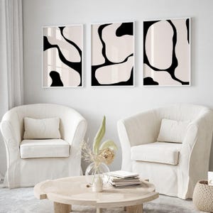 Black Abstract Print Black Lines Set of 3 Modern Wall Art Black and Beige Wall Art Set of 3 Prints Printable Wall Art Gallery Wall Art Print image 6