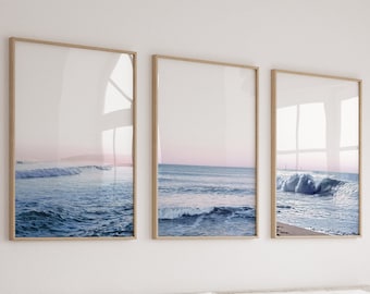 Beach Prints Set of 3 Ocean Print ,Beach Wall Art Printable Wall Art Beach Print Surf Print Coastal Print Nature Print Ocean Beach Poster