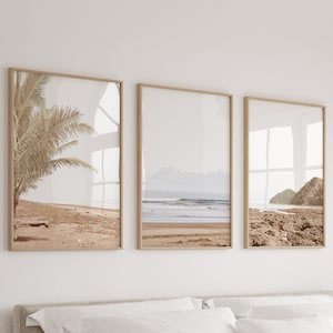Set of 3 Prints Beach Wall Art Coastal Art Prints Digital Prints Set of Prints Prints Set of 3 Wall Art Beige Wall Art Color Prints Poster