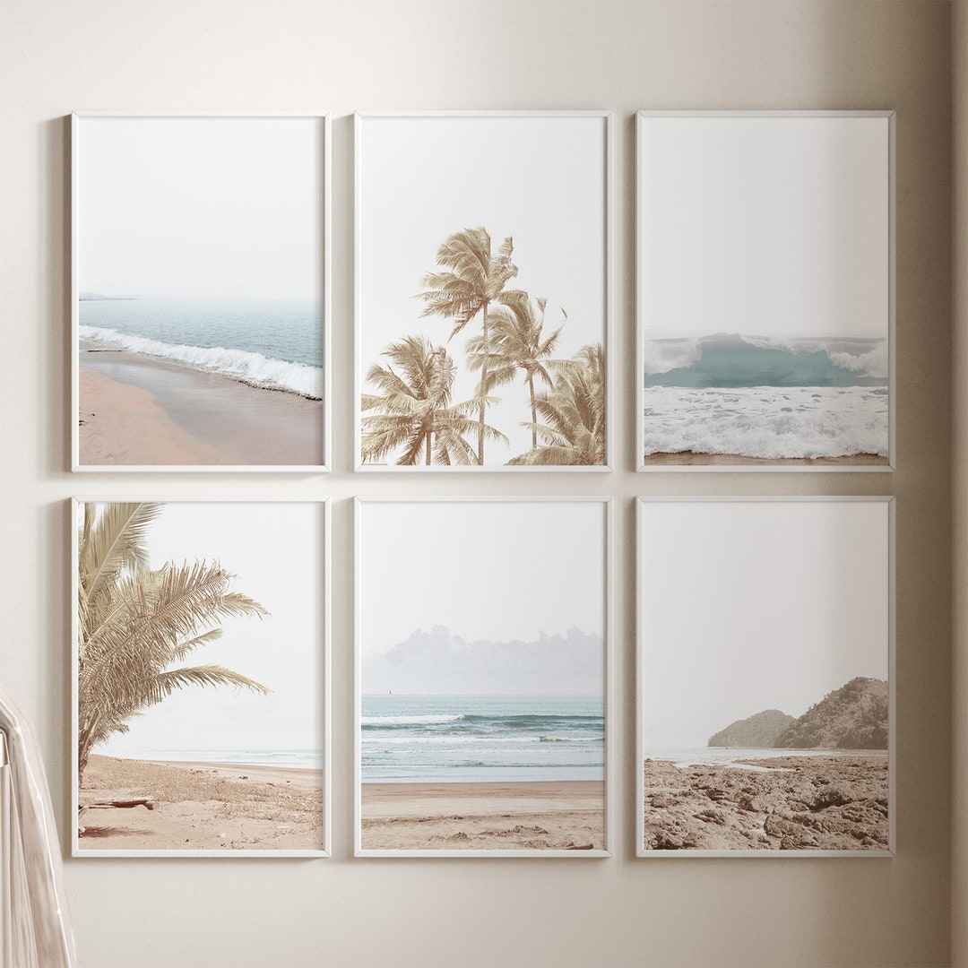 Coastal Wall Art Set of 6 Prints Beach Print Tropical Wall Art Tropical ...