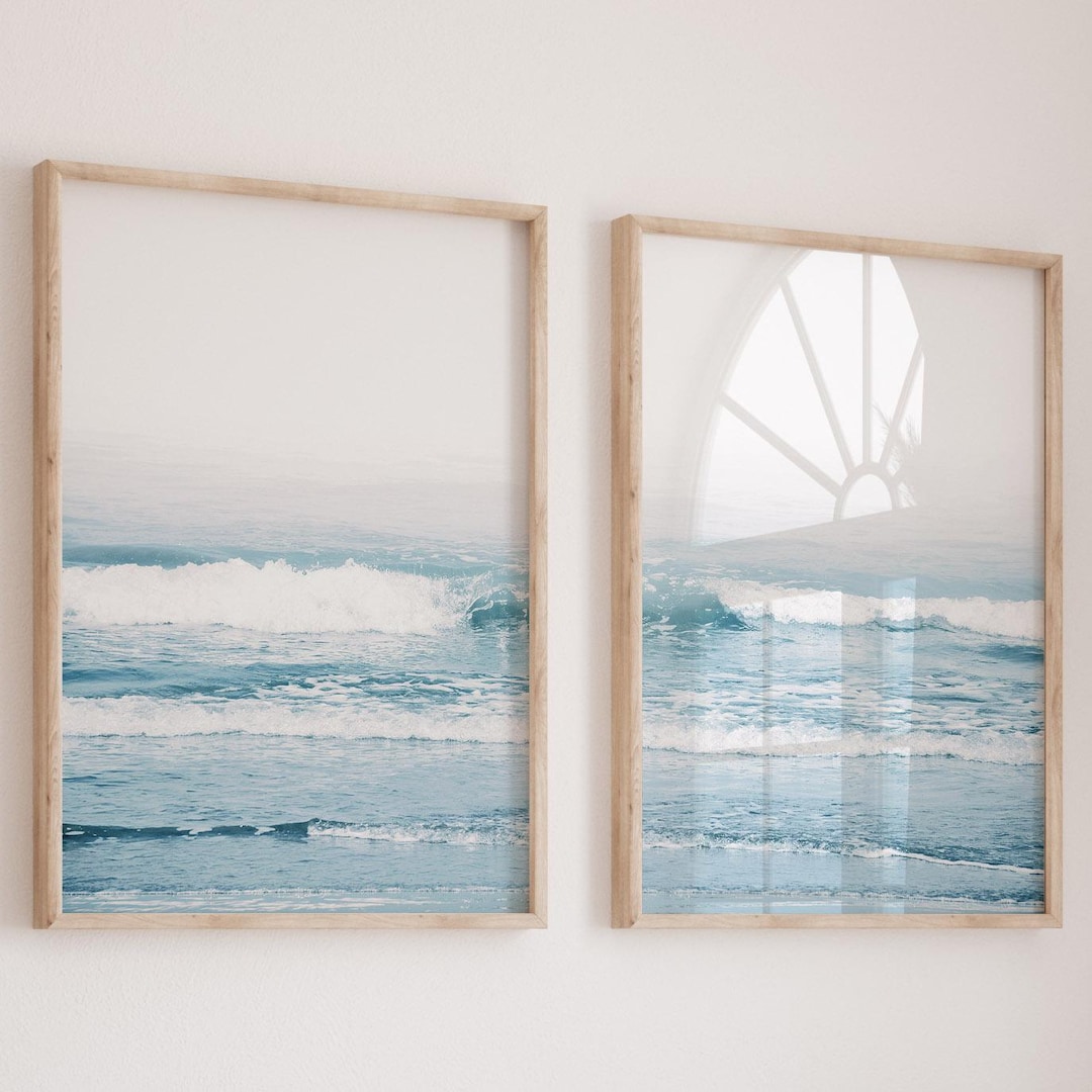 Ocean Printed Ocean Art Print, Set of 2 Wall Art, Sea Print, Beach Print, Printable ...