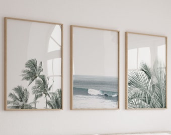 Set of 3 Prints Palm Tree Print Beach Print Print Set Wall Art Prints Palm Leaves Prints Wall Art Set of Prints Art Prints Poster Print