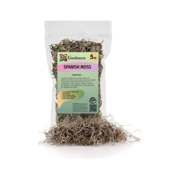 Premium Natural Spanish Moss | Natural Preserved - Great Ground Cover - Filler for Potted Plants - by GARDENERA