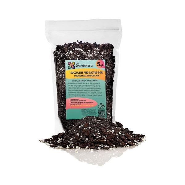 Gardenera Professional Succulent Soil Premium All Purpose Blend | Pre-Mixed Ready to Use for Cactus and Succulents - Mixed in USA