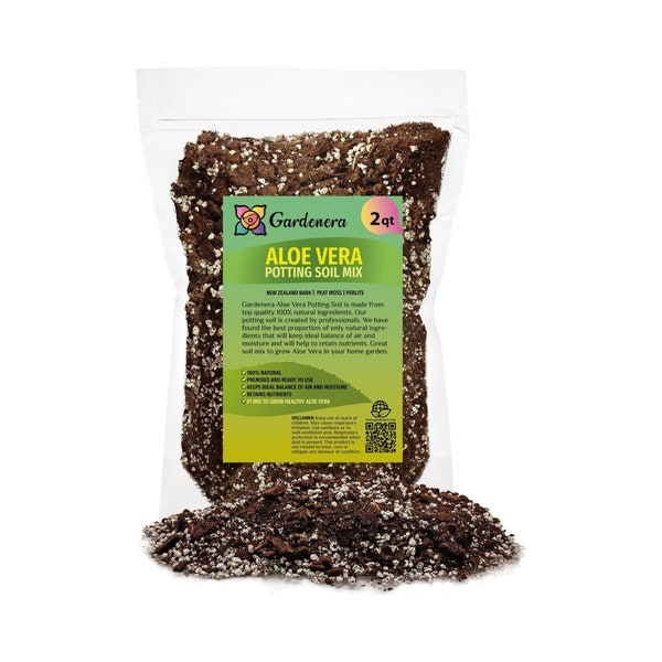 GARDENERA Premium Aloe Vera et Succulent Soil Mix Rempotting Soil Mix - Mélangé aux États-Unis