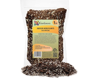 Gardenera Soil Mixture for Indoor Herb Planters - Specially Blended Soil Mixture for Planting and Growing Indoor Kitchen Herbs Indoors