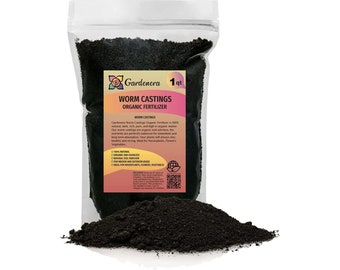 Organic Worm Castings - All Natural Soil Amendment, Soil Builder, and Fertilizer-Natural Enricher for Plants-Indoors & Outdoors by GARDENERA