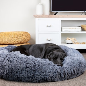 Official Calming Donut Dog Bed, The Brooklyn Official, Loved by 40,000, Dog Beds for Large Dogs, Anti-Anxiety Dog Beds, Machine Washable Bed