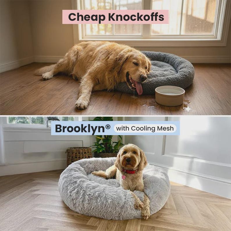 New 2026 Version - Official Brooklyn Calming Dog Bed, Loved by 100k, Double Filling, Dog Beds for Large Dogs, Anti-Anxiety, Machine Washable image 7