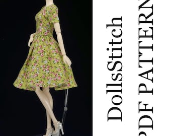 Vestido básico plissado Fashion Doll de 11,5"