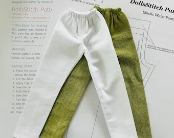 Spodnie z elastyczną talią dla lalek męskich o długości 11,5 cala