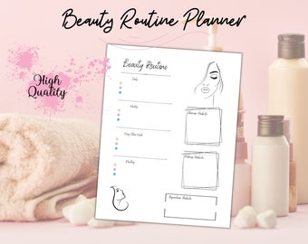 Agenda per la cura della pelle: Beauty Tracker, Diario del viso (PDF stampabile)