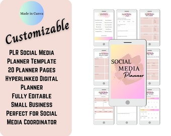 Modello pianificatore PLR per social media Modello responsabile marketing Modello per social media Pianificatore PLR per marketing aziendale Pianificatore PLR per piccole imprese