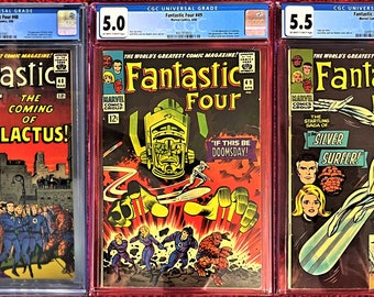 Fantastic Four Trilogy – CGC 5,0 – 5,5 Mittelklasse – 1. Silver Surfer, 1. Galactus, 1. Wyatt Wingfoot – TOLLE INVESTITION!!