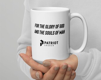 Patriot Cross Logo, White glossy mug,