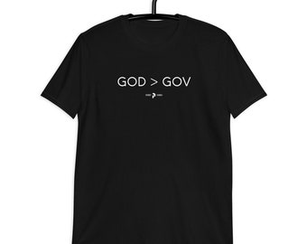 GOD > GOV, Short-Sleeve Unisex T-Shirt, Patriot Church Tee