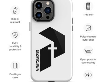 Patriot Cross Logo, Tough iPhone case, Black, White