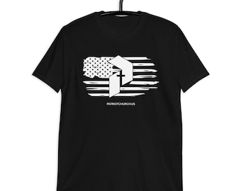 Patriot Church, Logo, American Flag, Short-Sleeve, Unisex T-Shirt