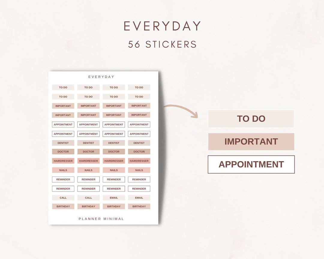 Planner Stickers Neutral Planner Stickers Minimalist Planner Etsy