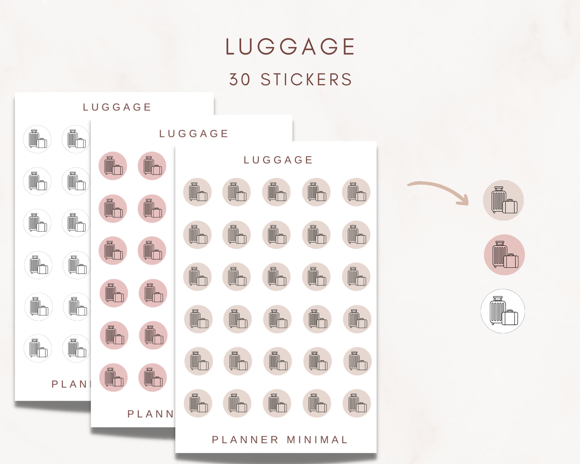 Mini Everyday Icon Planner Stickers, Foiled Functional Planner Symbols,  Rose Gold Foil, Planner Accessories 