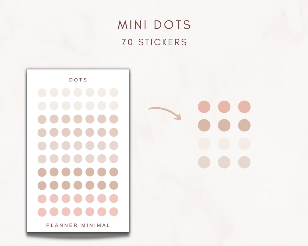 MINI DOTS Stickers, Neutral Planner Stickers, Minimalist Planner