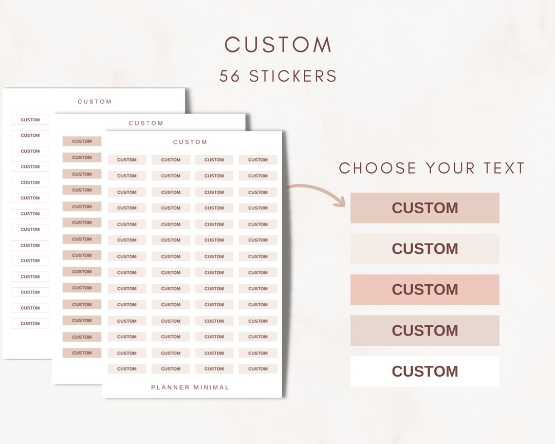 Custom Planner Stickers Neutral Planner Stickers Minimalist Planner