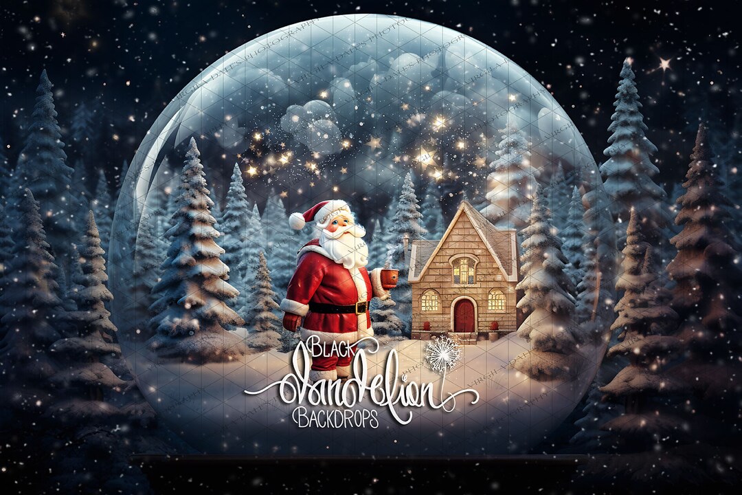 Santa in a Snow Globe Christmas AI Digital File - Etsy