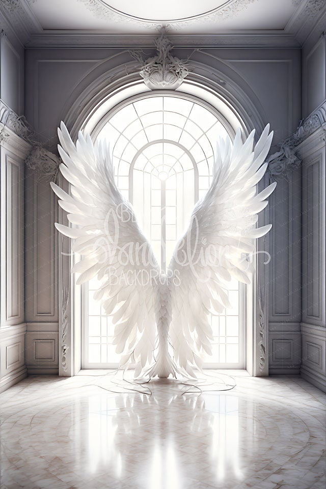 White Angel Wings, Digital Backdrop for Maternity Overlay, AI Digital File, Overlay
