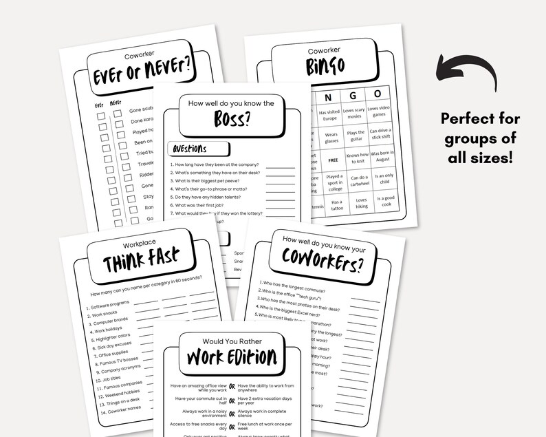 Team Building Games Bundle: Office Icebreaker Activities (printable) - Etsy