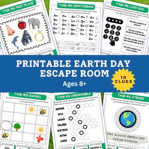 Earth Day Escape Room: Save the Park, Printable Puzzle Game (PDF)