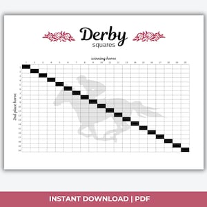 Kentucky Derby Squares, Derby Exacta Squares, Horse Racing Party, Kentucky Derby Party, Horse Race Betting, Horse Race Party Game