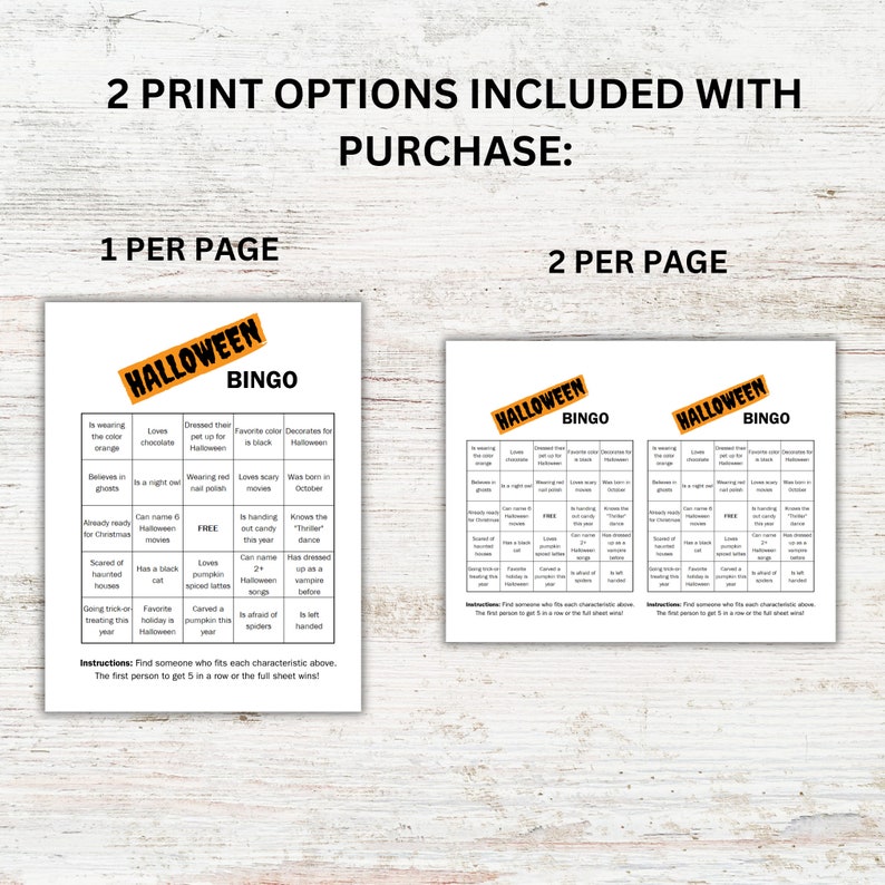 Halloween Mix and Mingle Bingo Printable Icebreaker Bingo Etsy