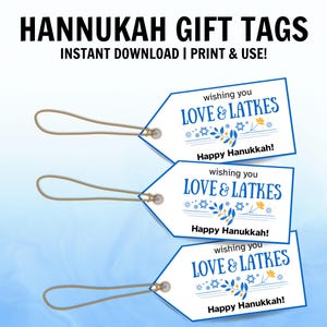 Printable Hanukkah Gift Tags: Festive Holiday Labels (PDF)