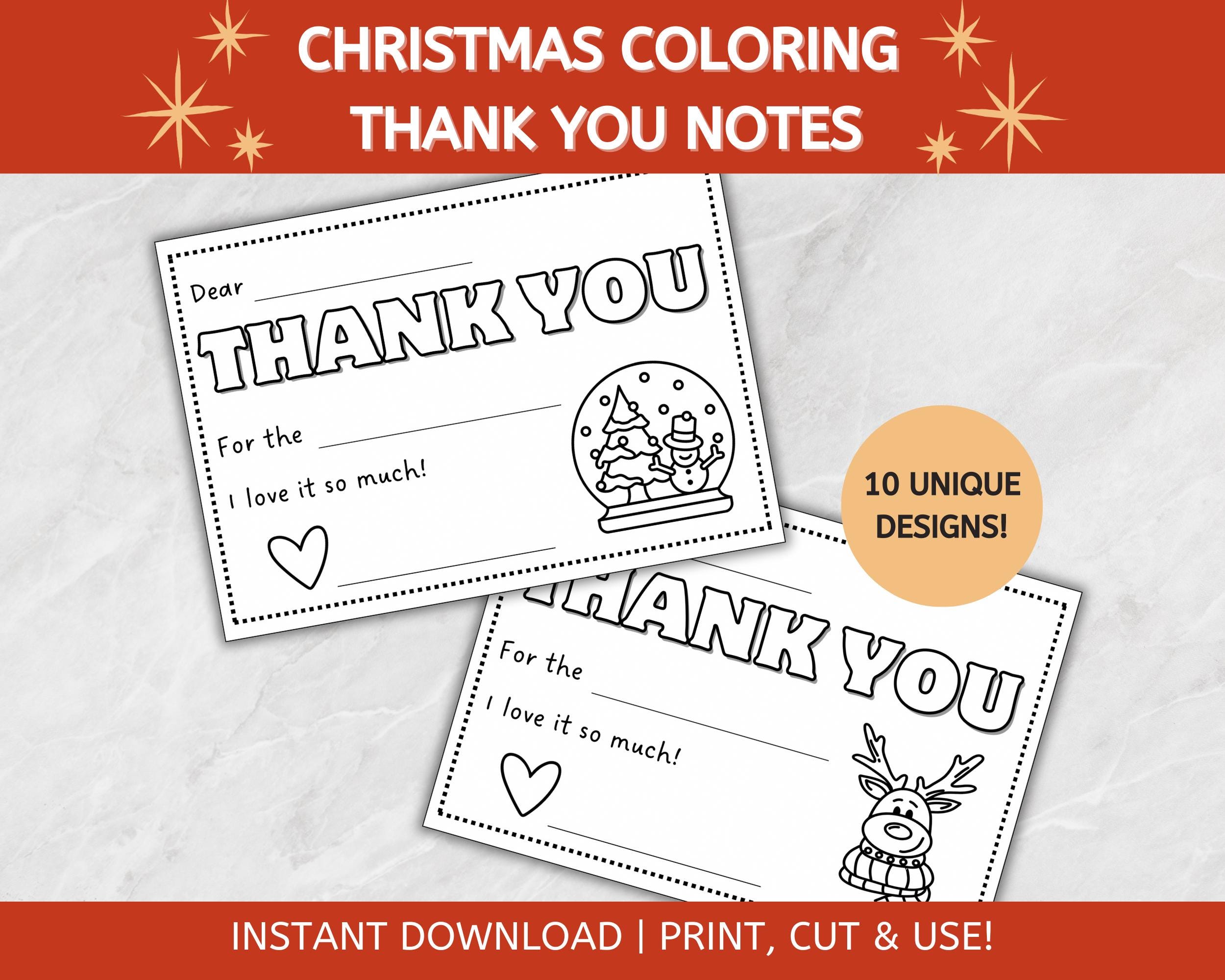 Educational Thank You Cards 50 Kids Thank You Cards - Fill In The Blank ...