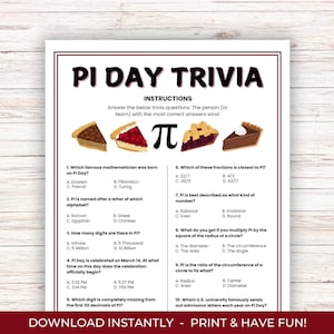 Pi Day Trivia Game: Fun Classroom Activity (Digital Download)