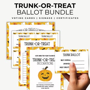 Trunk or Treat Voting Bundle, Printable Trunk or Treat Award Certificates, Halloween Festival Contest, Church or School Halloween Event