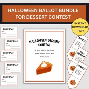 Halloween Dessert Contest Voting Ballot, Halloween Ballot, Halloween Party Contest, Halloween Contest Ballot, Spooky Dessert Competition